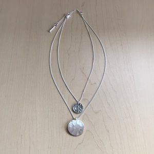 Silver layered necklace